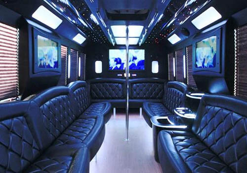 inside of party limo bus