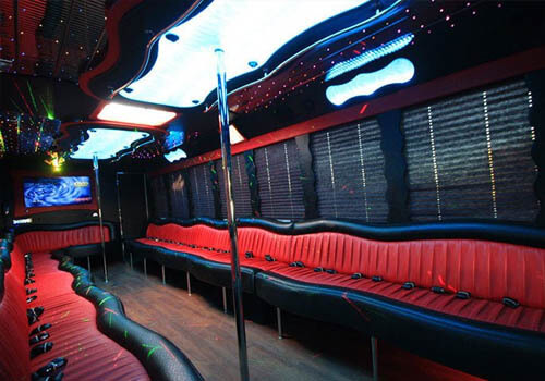 inside of limo bus