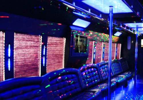 inside of luxury party buses
